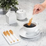 Candy Envy - Amber Café Sugar Sticks Mini Rock Candy - 18 Individually Wrapped Amber Treats - Original Sugar Flavored Coffee Stirrers