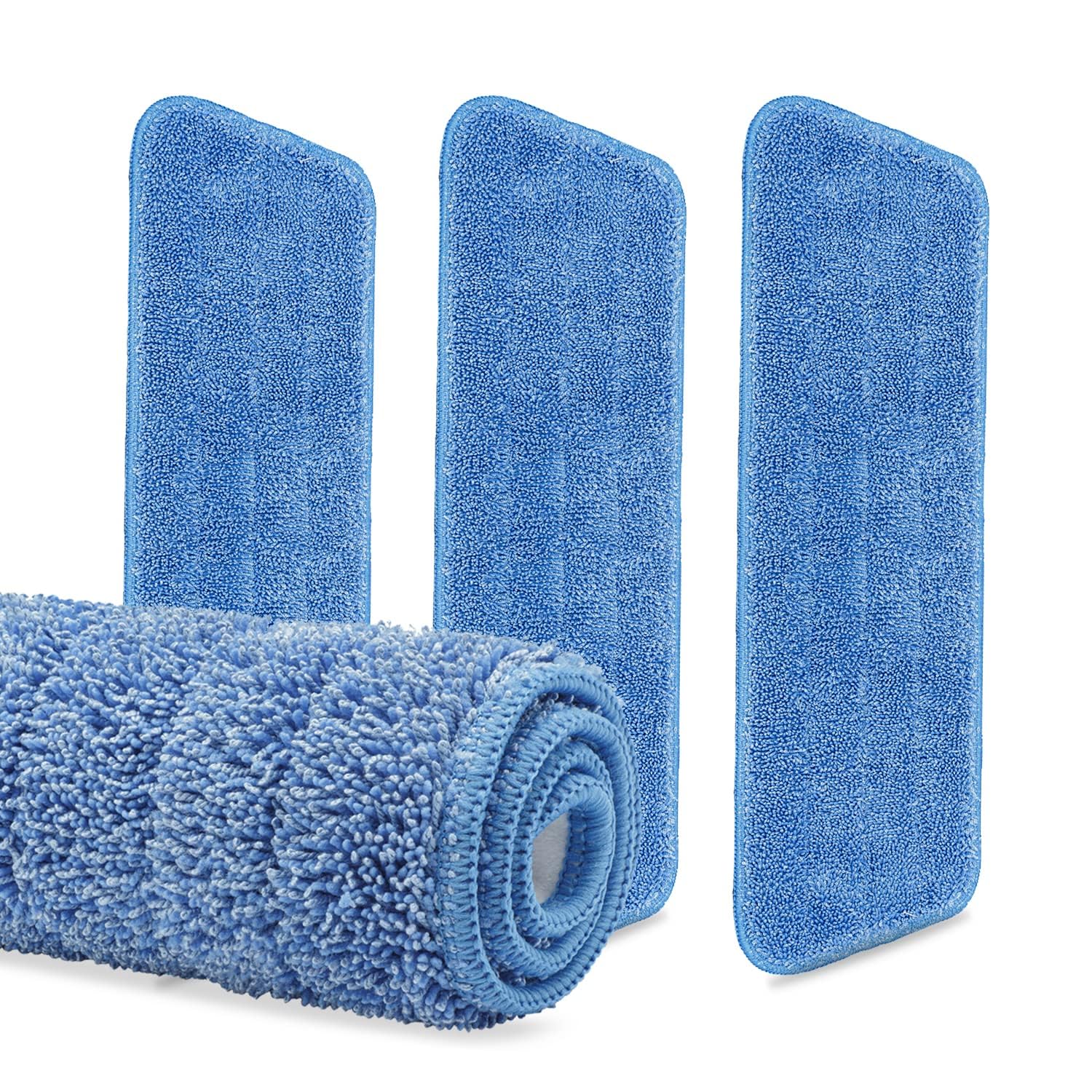 3-Pack Cinch Mop Replacement Heads, Microfiber Mops for Floor Cleaning - Wall Mop with Reusable Washable Pads, Compatible with Cinch Mop - Microfiber