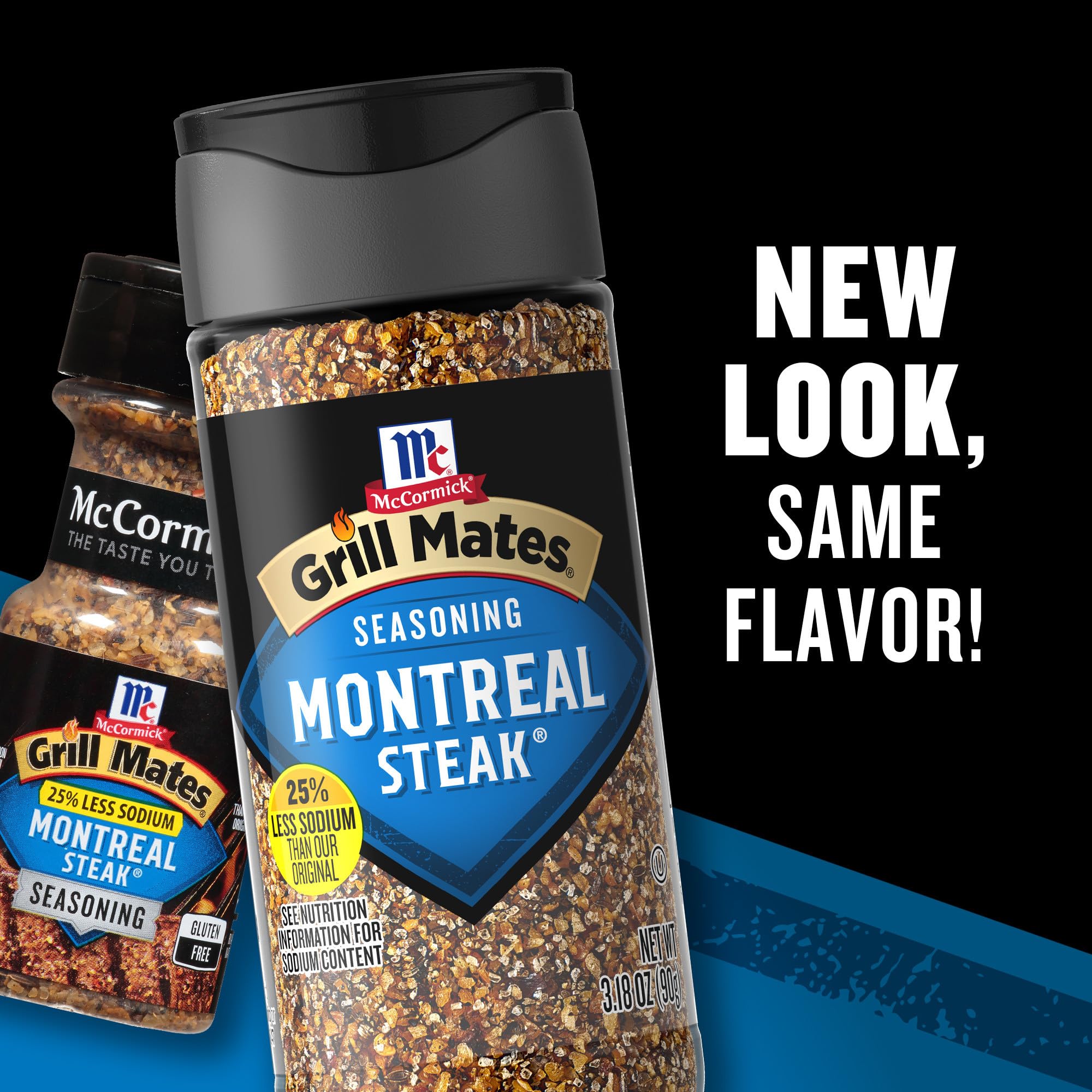 McCormick Grill Mates 25% Less Sodium Montreal Steak Seasoning, 3.18 oz