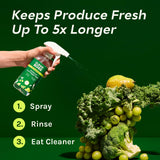 CleanBoss Eat Cleaner Triple-Action Fruit + Veggie Wash Refill - 64 oz - Removes Harmful Residue - Keeps Produce Fresh Up to 5X Longer - Vegan, Gluten
