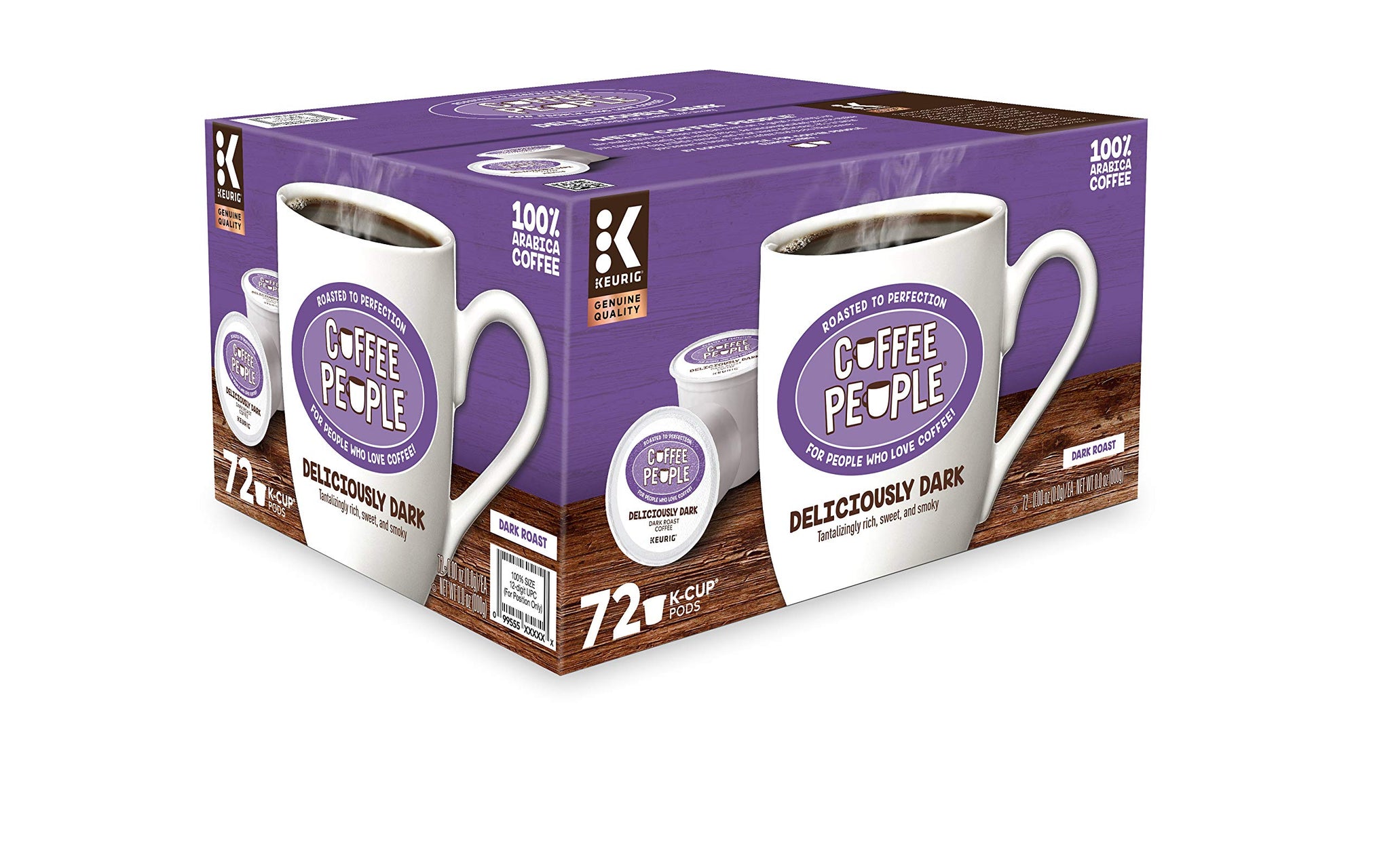 Coffee People Deliciously Dark, Single-Serve Keurig K-Cup Pods, Dark Roast Coffee, 72 Count