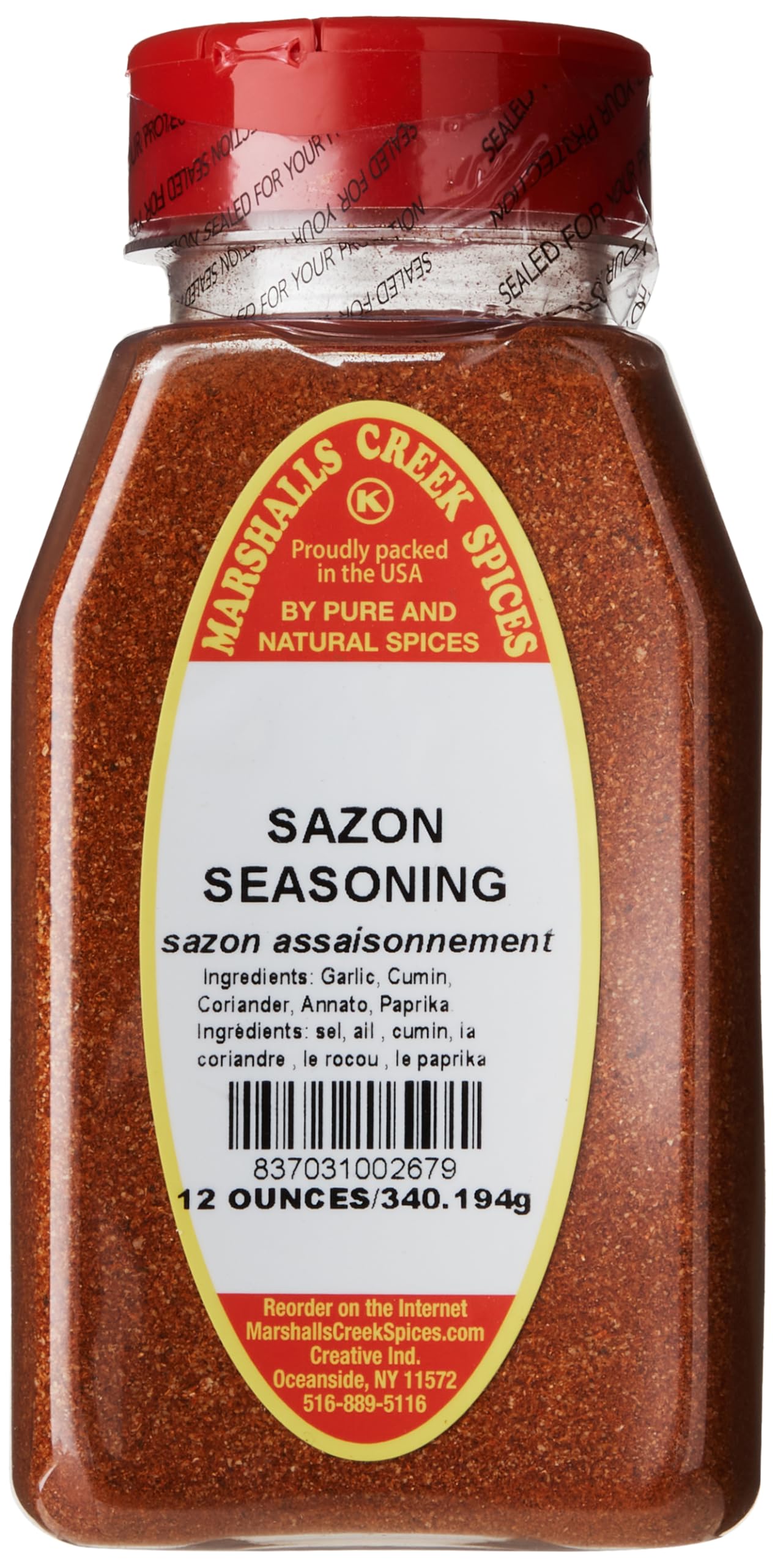 Marshall’s Creek Spices Sazon Seasoning, No Msg, 12 Ounce