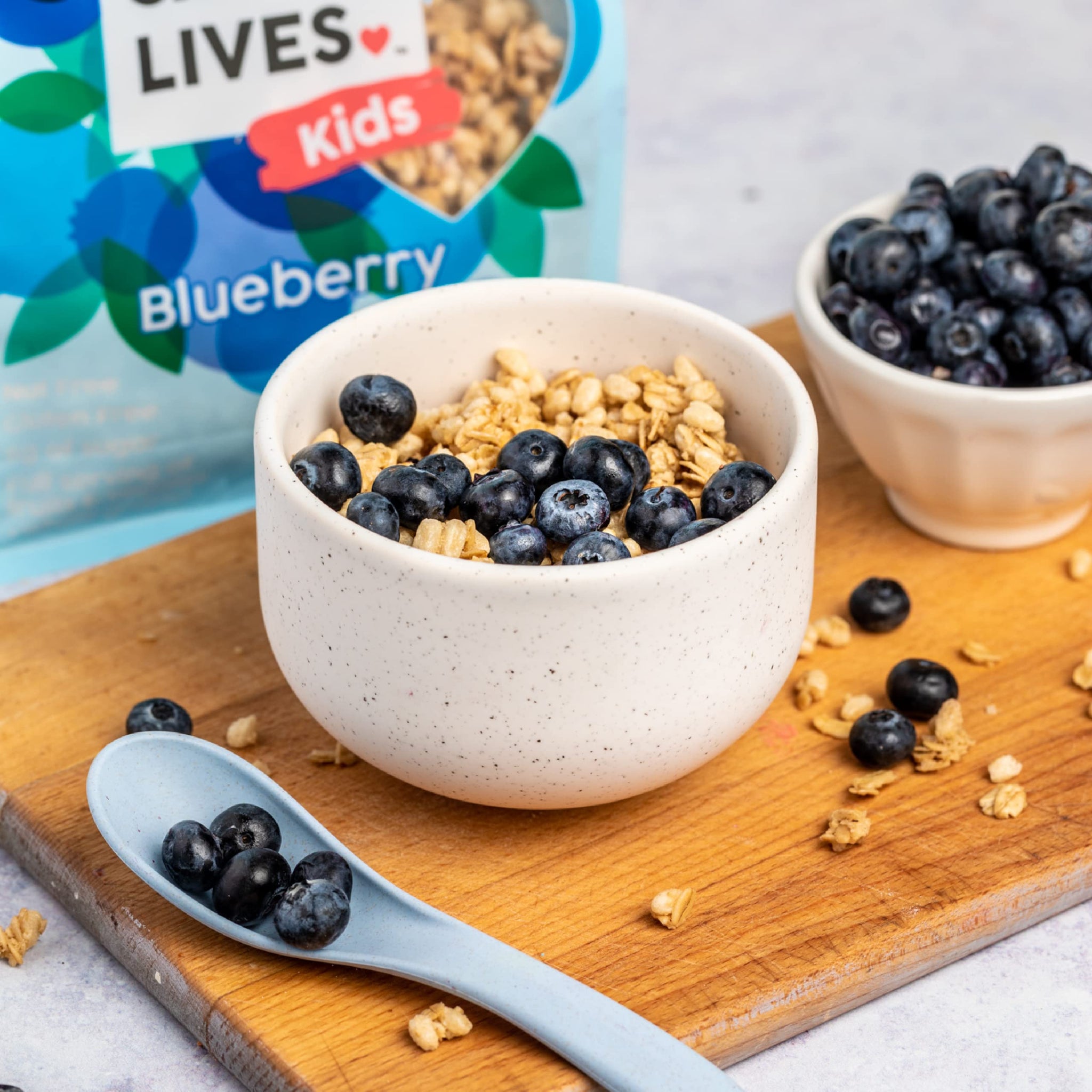 This Saves Lives Kids' GranolaPop, Blueberry Granola, Healthy Safe-For-School Kids' Breakfast and Snack, Vegan, Gluten Free, Nut Free, Dairy Free, Non