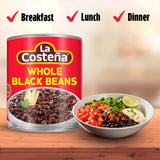 La Costeña Whole Black Beans - Ready-to-Eat Canned Black Beans for Mexican Food, Vegetarian Chili Ingredients, Frijoles Negros, Hummus, Dips, Burgers
