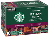 Starbucks Coffee K-Cup Pods, Italian Roast Coffee, Dark Roast, 100% Ground Arabica Coffee, Keurig Genuine K-Cup Pods, 10 CT K-Cups Per Box (Pack of 2