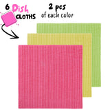 Mr. Pen Dish Cloths, 6 pcs, Reusable Paper Towels, Absorbent Kitchen Towels, Dishcloths for Kitchen, Cellulose and Cotton