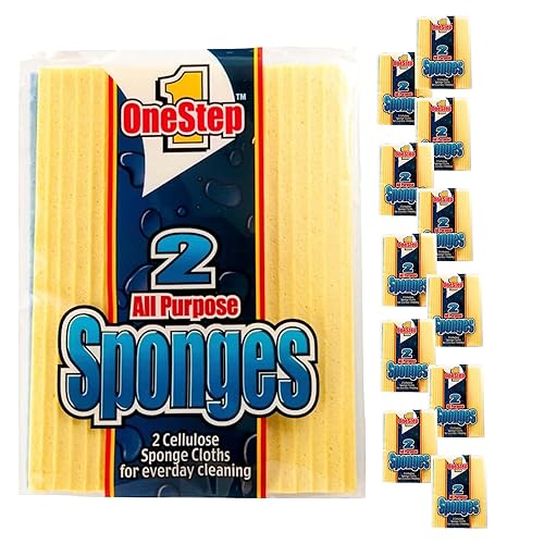 COMPAC Home Reusable Kitchen Cleaning Sponges - 12 Pack Eco-Friendly Dishcloths, Super Absorbent Dish Cloth Sponge for Counters, All Surfaces