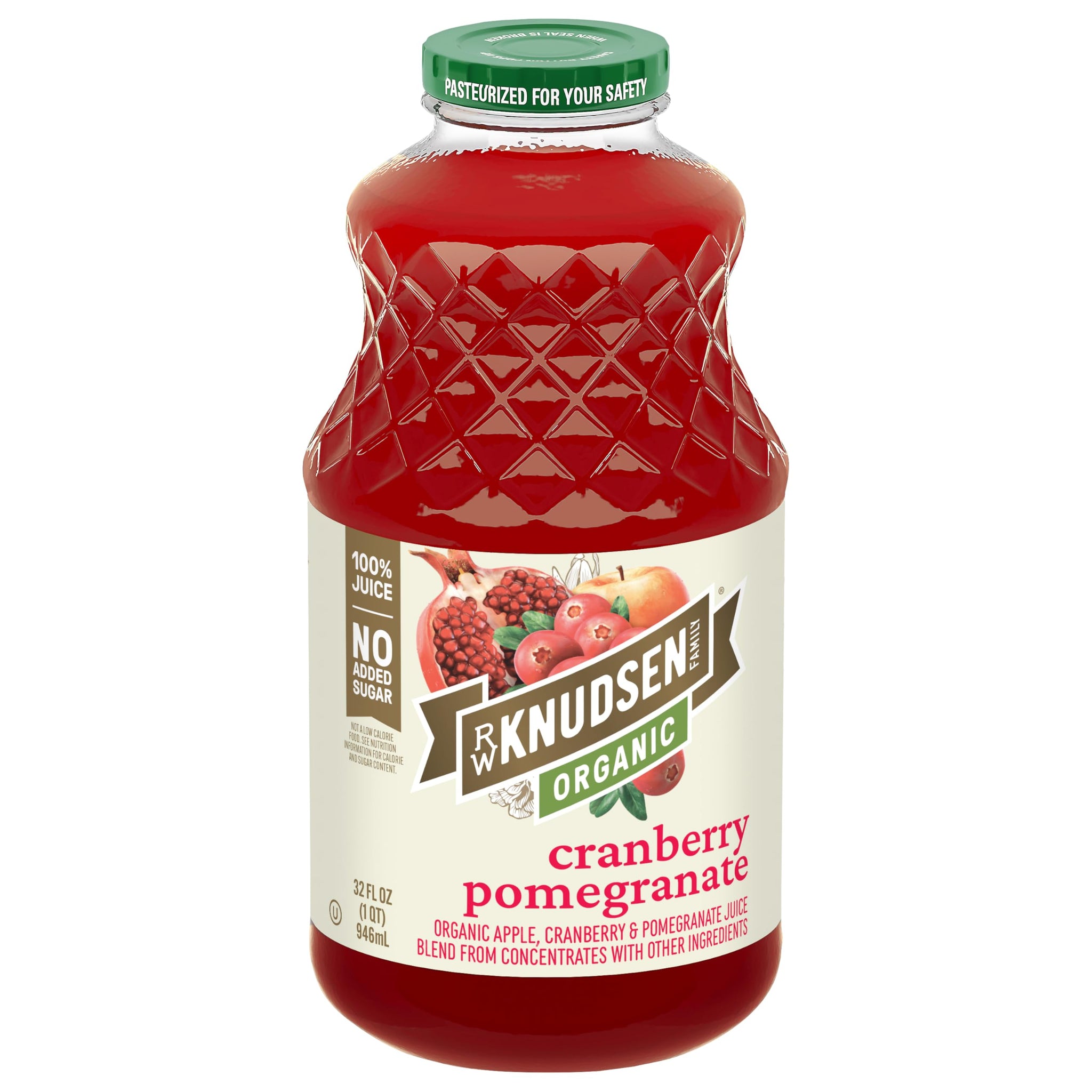 R.W. Knudsen Family Organic Cranberry Pomegranate Juice Blend, 32 Ounces