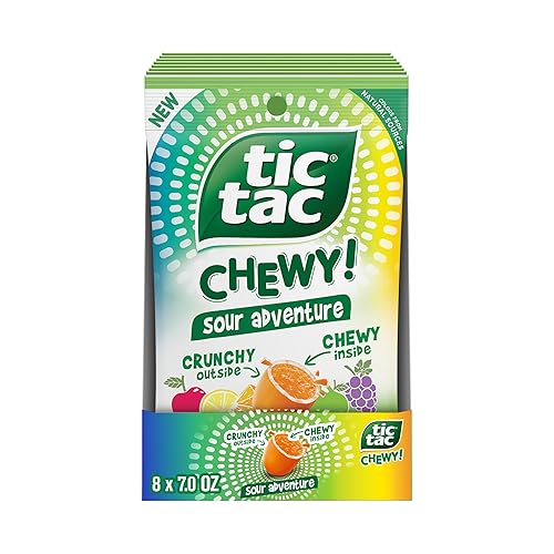 TIC TAC CHEWY! Sour Adventure, Sour Candy, Bulk 8 Pack, Fruity Chewy Candy, 7 oz Each (Packaging May Vary)