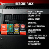 Fire Department Coffee - Gives Back to Firefighters - Rescue Variety Pack - Ground Coffee - Medium, Dark, Shellback Espresso, & Skull Crushing