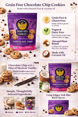 Siete Grain Free Cookies Mexican Vanilla Chocolate Chip - Gluten Free Vegan Cookies - Almond Flour Cookies with Coconut Oil - Dairy Free, Paleo