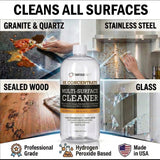 Thirteen Chefs 8X Multi-Surface Cleaner Concentrate - Makes 1 Gallon of Cleaner for Kitchen and Bath - Safe for Granite and Quartz Countertops - 16oz