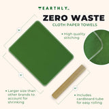 Earthly Co. Reusable Paper Towels - 24 Pack - Roll of Washable Cotton Cloth Paper Towels - Paperless Reusable Napkins Cloth Washable - Absorbent +