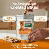 Organic Ceylon Cinnamon Sticks, 8 oz | Fair Trade Sourced Ceylon Cinnamon Sticks From Sri Lanka, Gluten Free | Organic Spice for Tea, Baking & Cooking