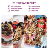 Urban Hippie Granola - Variety Pack of 1 Maca Matcha Superfood, 1 Tahitian Vanilla Coconut, 1 Vanilla and Cinnamon Flax Seed Granola, 1 Cranberry