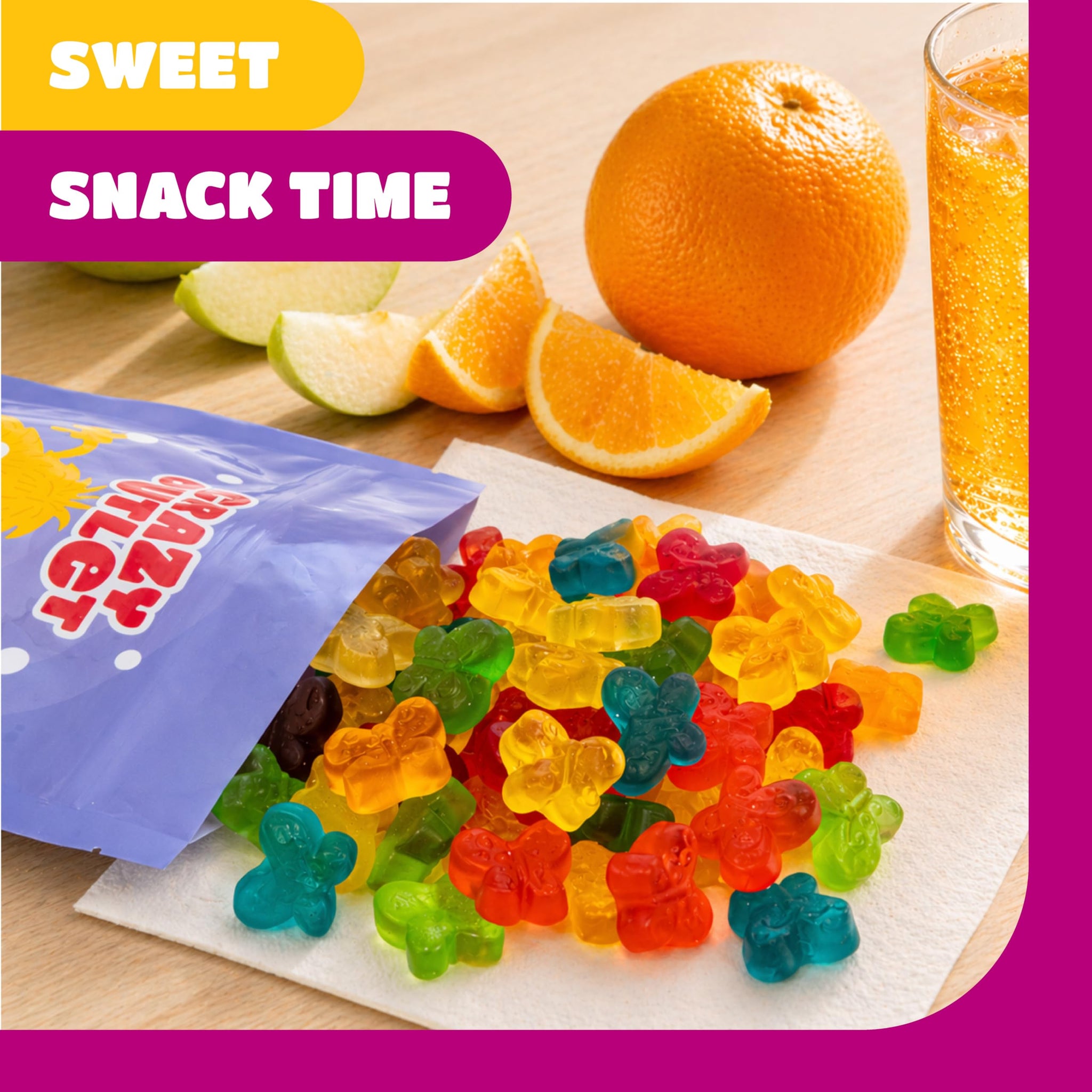 Gummy Butterflies - 1 Pound Pack - Gummy Candy - Butterfly Party Favors - Assorted Fruit Flavored Chewy Candy for Gifting, Snacking, Buffets & Themed