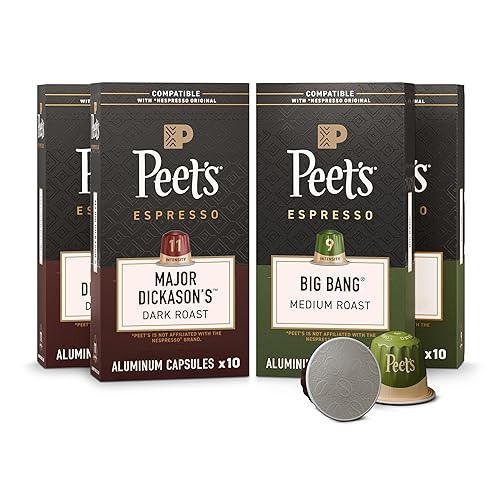 Peet's Coffee, Dark and Medium Roast Signature Blend Espresso Capsules, Compatible with Nespresso Original Machines, 100% Arabica Coffee - Variety