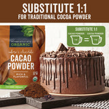 Organic Cacao Powder, Unsweetened, 1 lb (454 g) - Rich Dark Chocolate Flavor, Perfect for Baking, Smoothies & Hot Chocolate - Vegan, Keto, Paleo, Non-GMO & Gluten-Free Cocoa Powder
