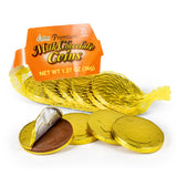 R.M. Palmer Small Mesh Bag Premium Milk Chocolate Coins, Gold Color Half Dollar and Quarter Shaped Holiday Candy, Making Candy Fun Since 1948 (1.5oz)