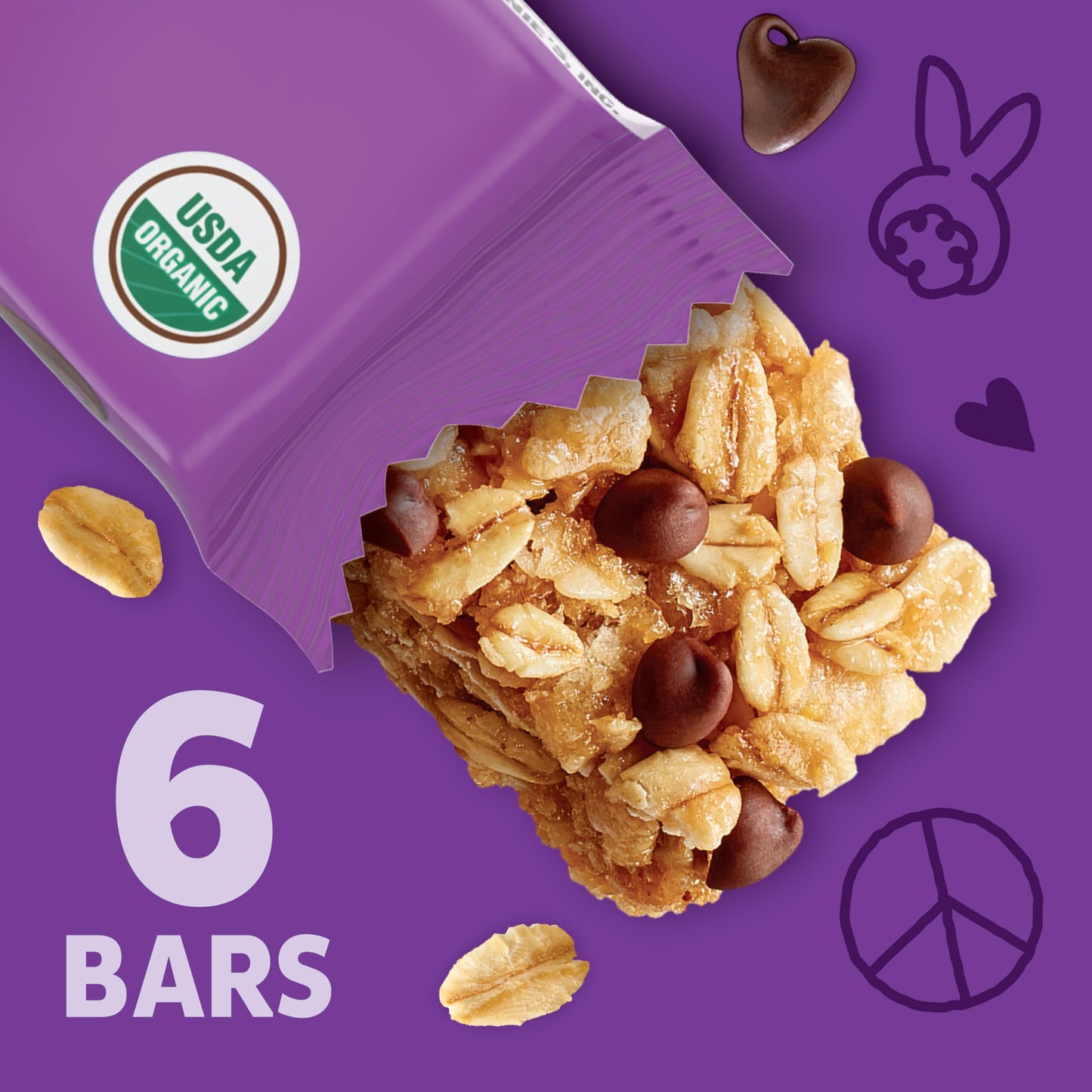 Annie's Organic Chewy Granola Bars, Chocolate Chip, 6 Bars, 5.34 oz