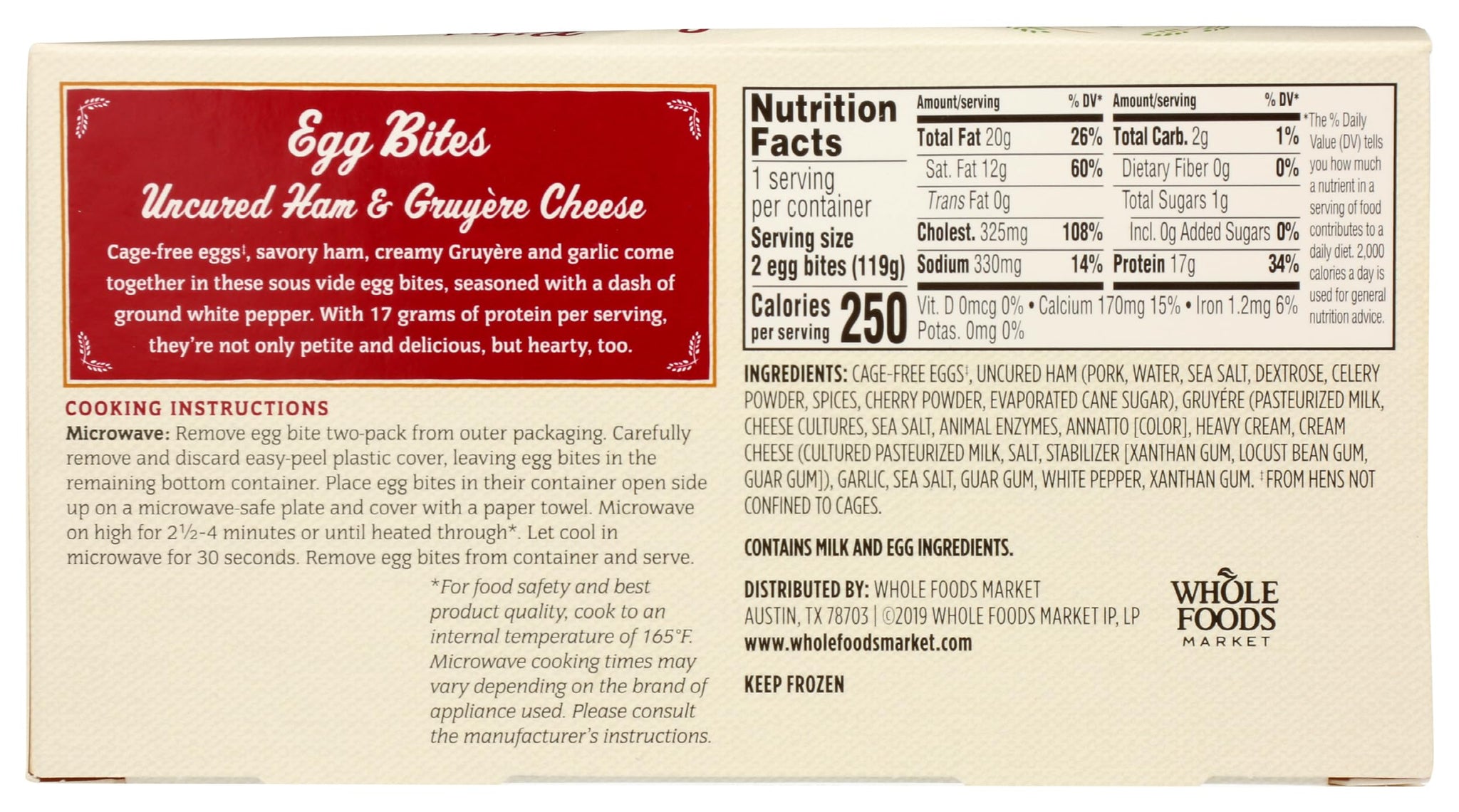 365 by Whole Foods Market Uncured Ham & Gruyere Cheese Egg Bites, 4.2 OZ