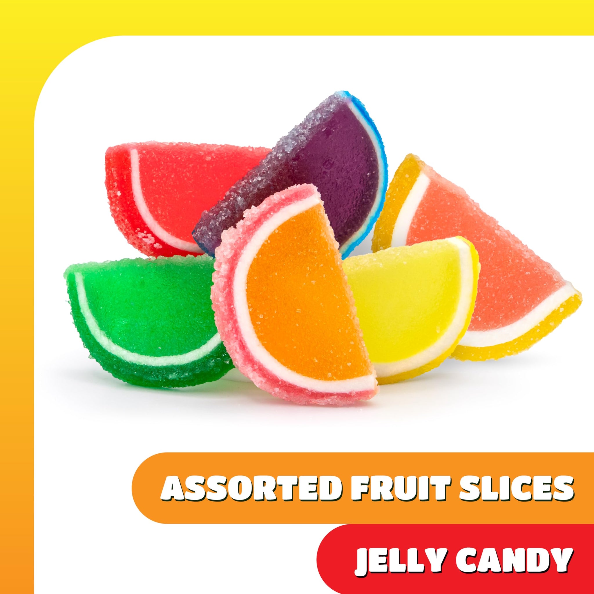 Fruit Slices - 1 Pound Pack - 30 Count - Jelly Candy - Individually Wrapped Fruit Slices - Assorted Flavors - Gelatin Free Candy for Gift Baskets