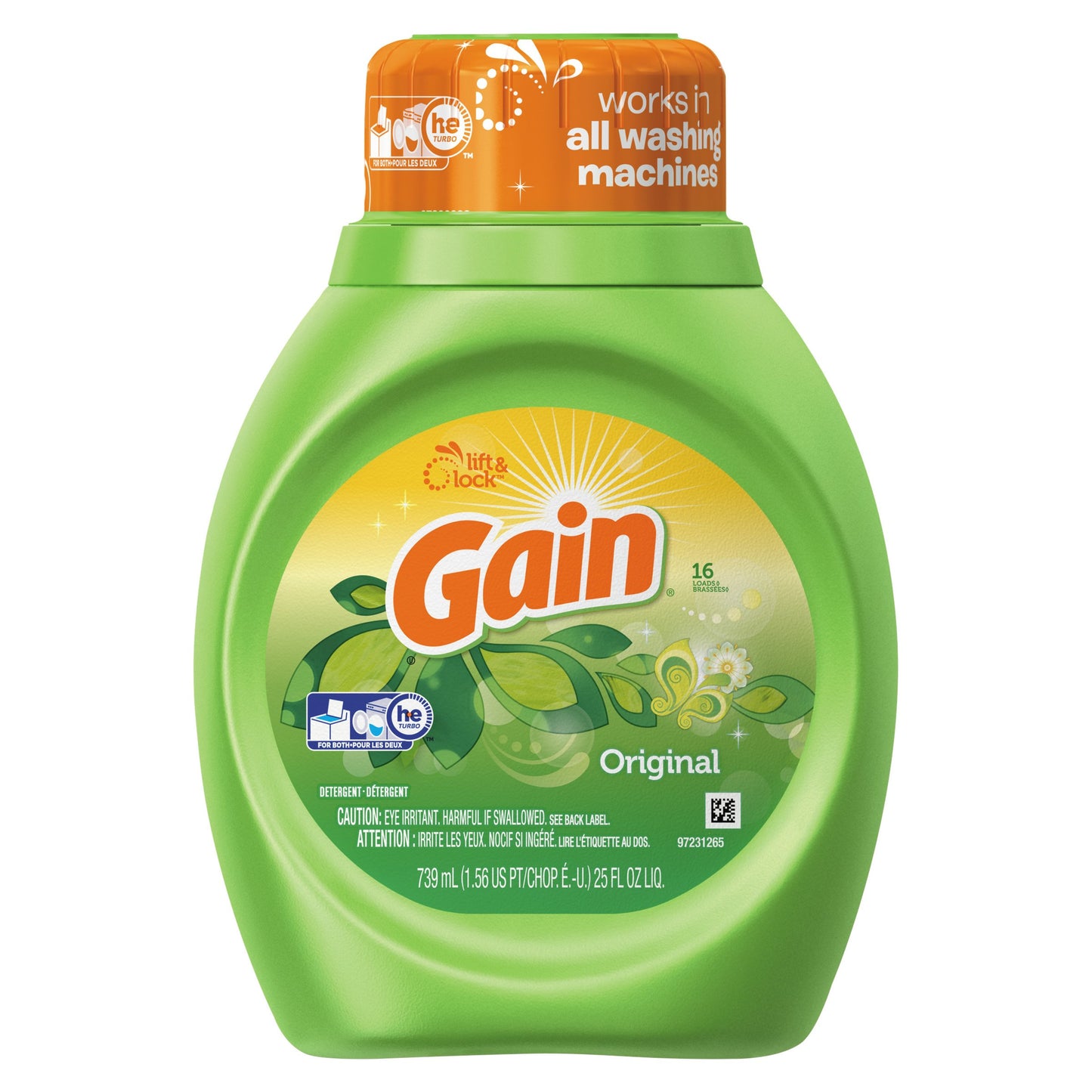 Gain 12783CT Liquid Laundry Detergent, Original Fresh, 25 Oz Bottle (Case of 6)