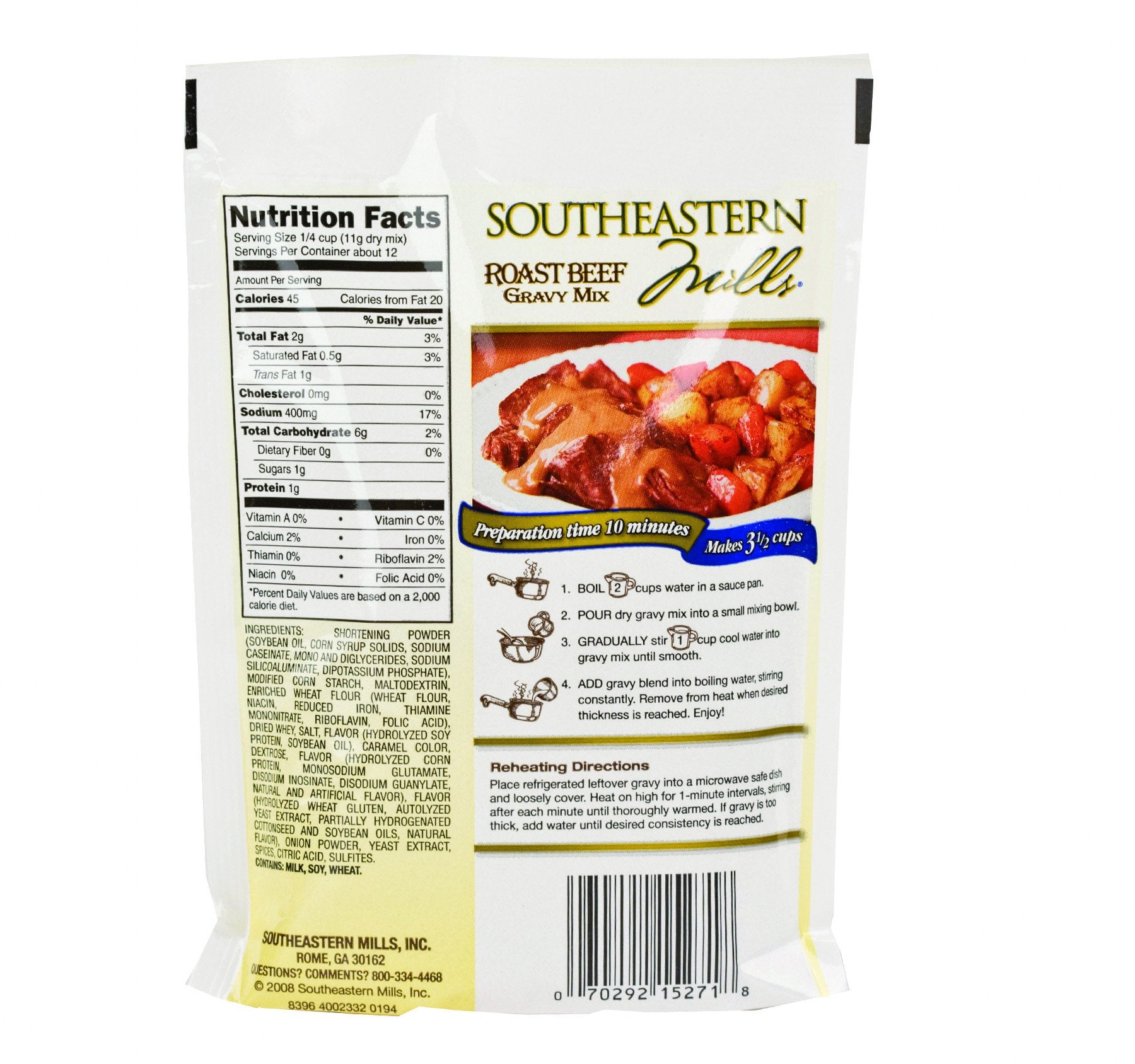 Southeastern Mills Roast Beef Gravy Mix, 4.5 Oz. Package (Pack of 12)