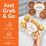 Low Carb Cinnamon Muffins 6 Pcs (1-Pack) by Carb-o-licious - Delicious Keto Mini Muffins with Only 2 Net Carbs, 9g Protein - Sugar Free Cupcake Style