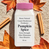 Roses Natural Carpet Deodorizer Powder - Pumpkin Spice Scent, Long-Lasting Odor Eliminator, Plant-Based & Pet Safe, Easy to Vacuum, Fall Home