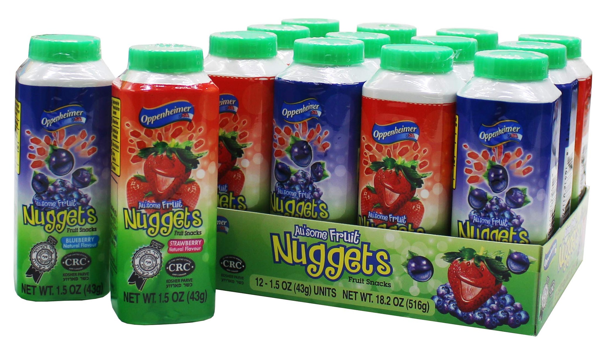 12 Fruit Nuggets Mini Bottles Assorted Flavors Kosher Vitamin C Real Juice All Natural Flavors Gluten Free - By Au'some