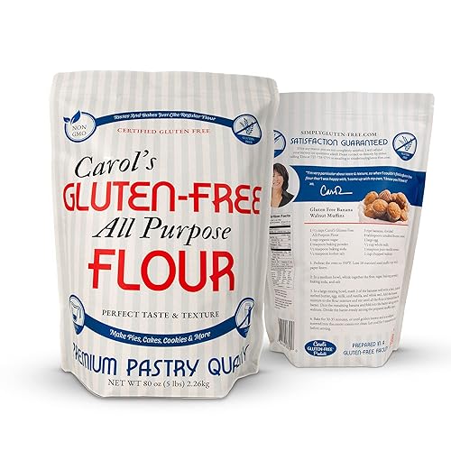 Carol's Gluten Free Flour All Purpose 1 to 1 for Bread Baking, Pizza Dough, Cookie mix, Gluten Free Snacks | a Dairy Free Mix of White Rice/Glutinous