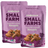 GoodSam Foods - Organic Raw & Unsalted Almonds 1.25lbs (2x10oz Bags) - Regeneratively Farmed California Almonds for Snacking Cooking and Baking