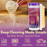 Capture Carpet & Rug Dry Cleaner w/Brush - Carpet Deodorizer & Freshener Powder - Spot & Stain Remover - Pet Odor Eliminator - Fresh Natural Scent