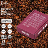Raaka 100% Dark Chocolate Mini Bars | Unsweetened, Bitter, No Added Sugar or Artificial Sweeteners | Organic, Vegan, Gluten Free, Paleo, Kosher | Box