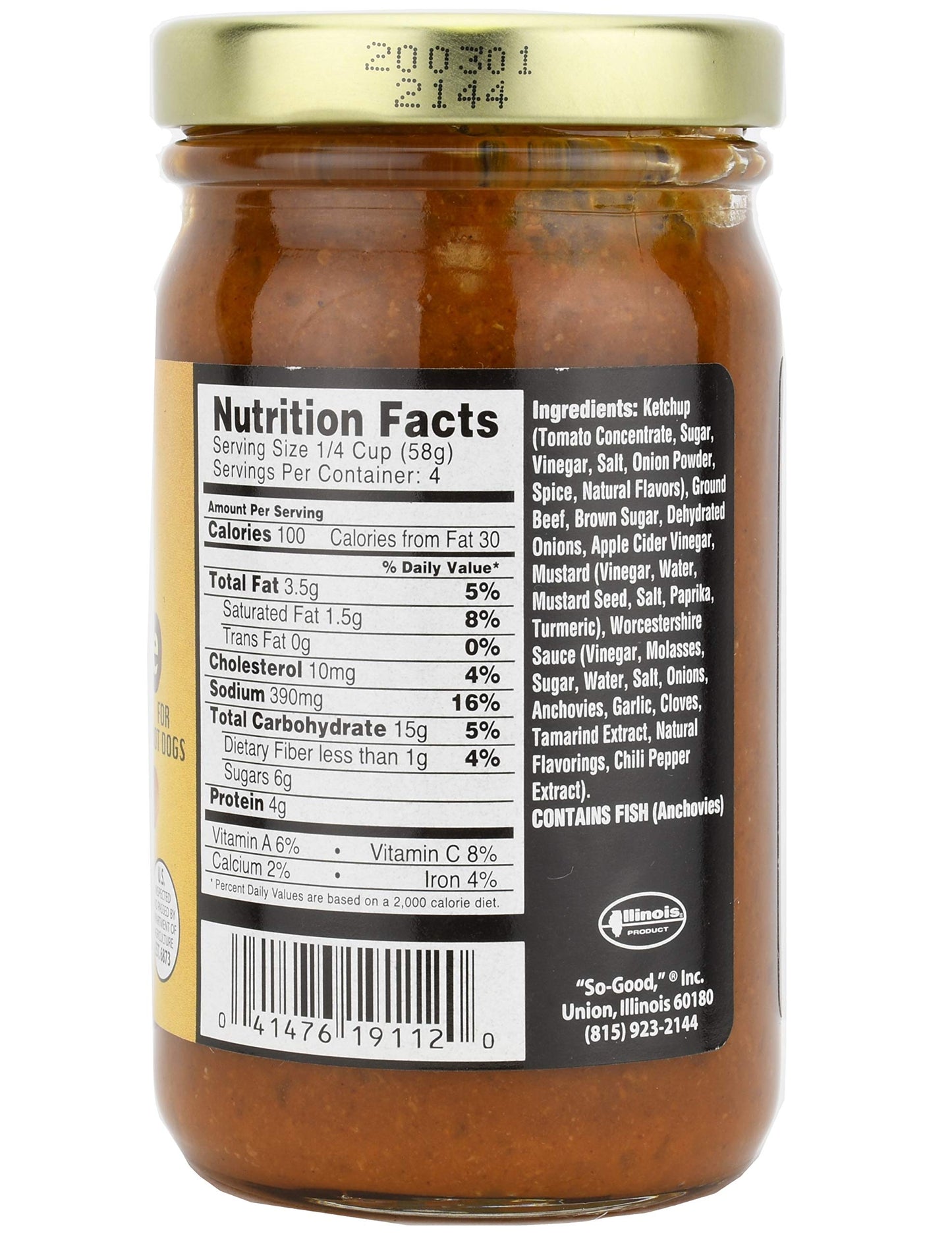 So-Good Coney Island Sauce with Ground Beef 8 oz Jar
