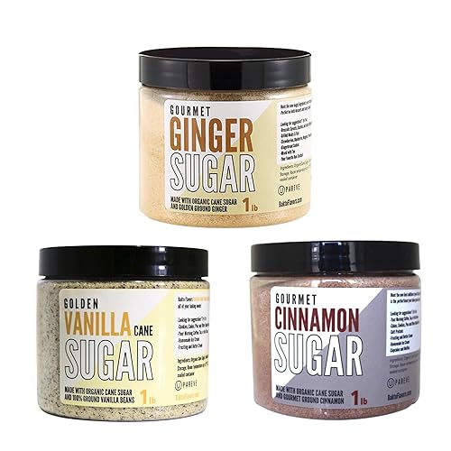 Bakto Flavors Organic Sugar Set, 1-pound Jars, Set of 3