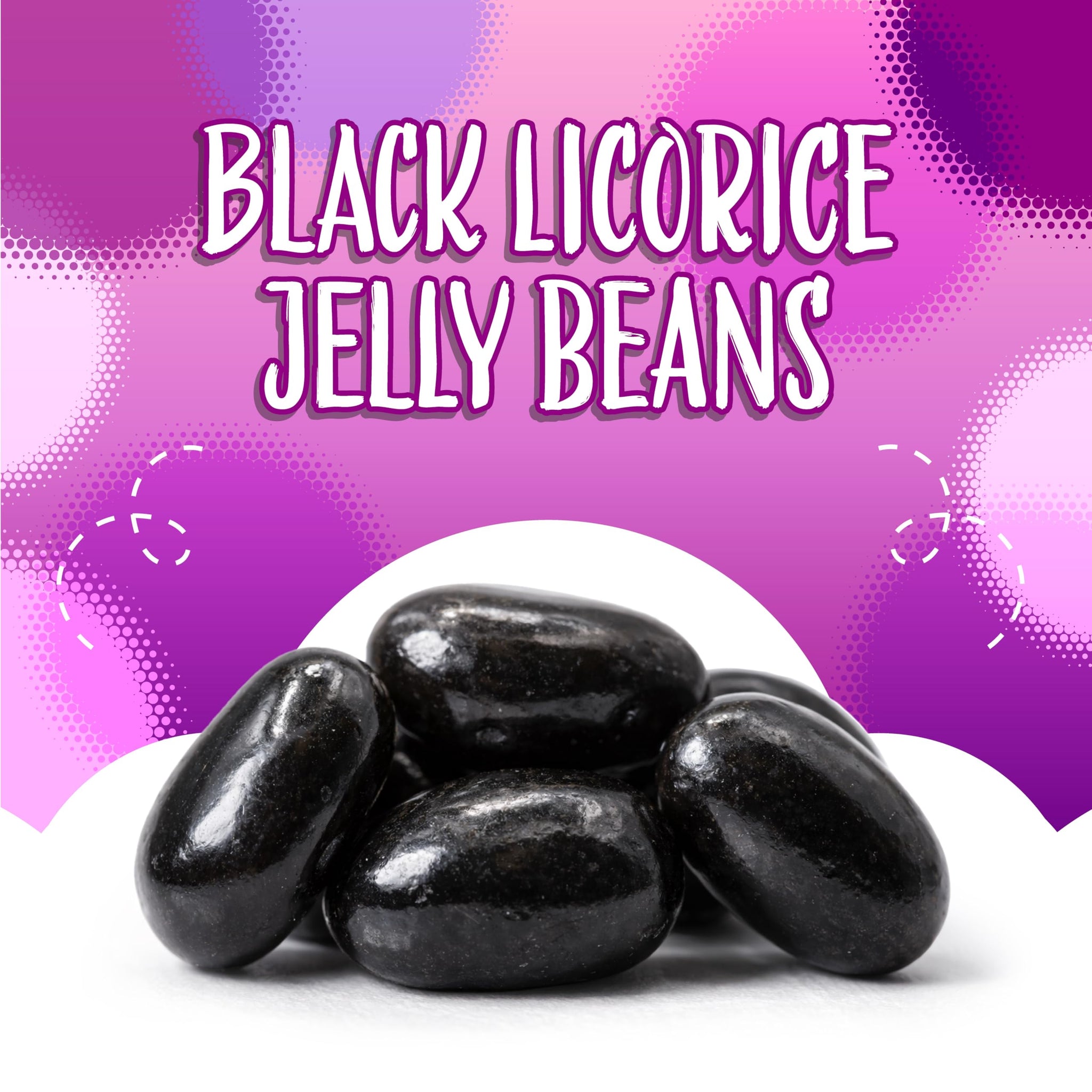 Black Licorice Jelly Beans | 1-Pound Bag | Black Jelly Beans for Holiday Buffets, Gifting, and Dessert Decorating | Old Fashioned Candy | Licorice