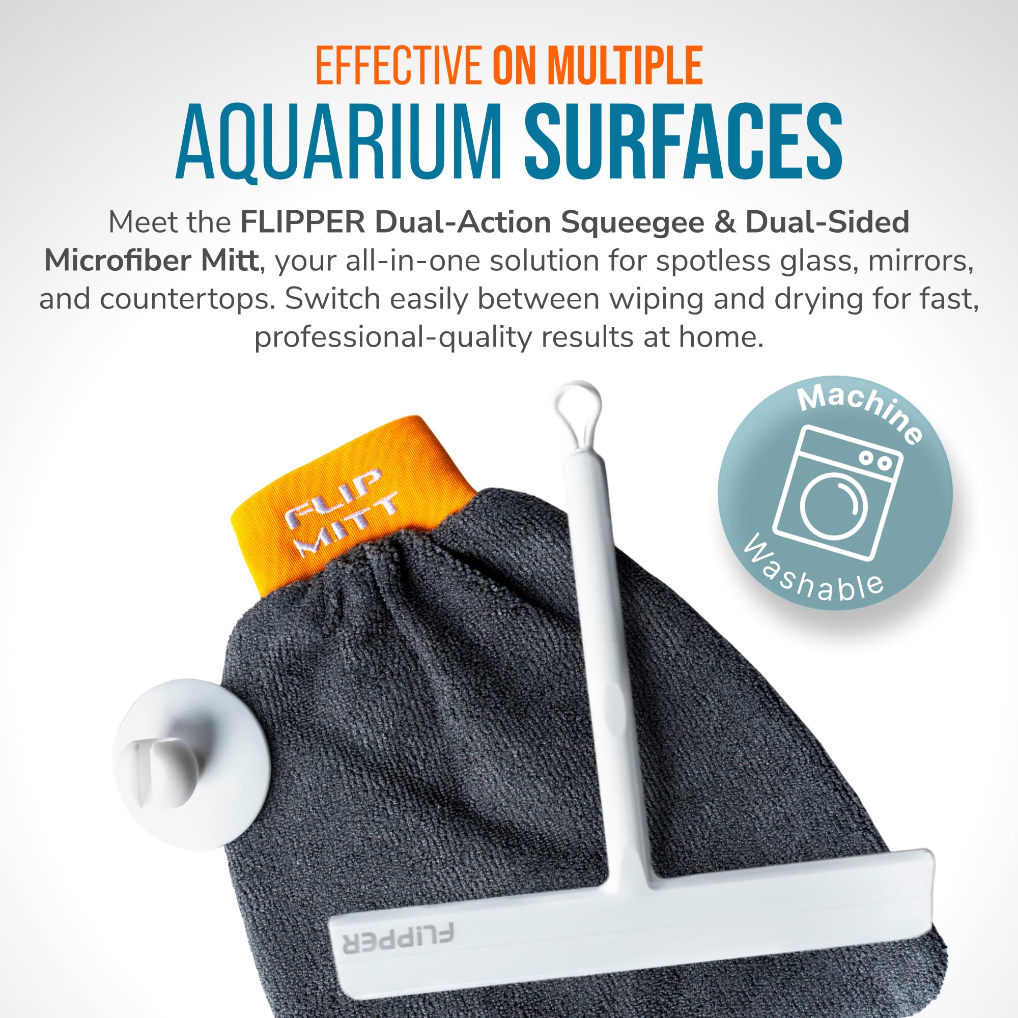 Flipper Squeegee & Mitt All-in-One Cleaning Solution - Streak-Free Glass & Surface Cleaner
