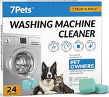 Washing Machine Cleaner Tablets | 24 Count 1-Year Supply | Formulated for Pet Owners | Pet-Friendly Deep Descaler | HE, Top & Front Load | Septic Safe