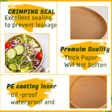Enjamyo 36Oz Large Paper Bowls with Lids,50 Pcs Disposable Soup Bowls Bulk,Kraft Paper Salad Bowl,Round Bowls,Heavy Duty Soup Serving Bowls