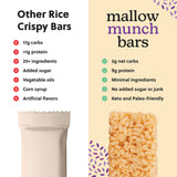 Perfect Keto Mallow Munch, Gluten Free, Cereal Bars, Breakfast Bar, Rice-Free, Low Sugar, Low Carb, Crispy, High Protein Snack, Healthy Snacks, 9g