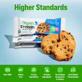Orgain Organic Vegan Protein Bars, Chocolate Chip Cookie Dough - 10g Plant Based Protein, Low Calorie Healthy Snacks, No Lactose or Soy Ingredients