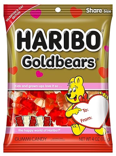 Haribo, Gold-Bears Valentine Peg Bag, 4 Ounce