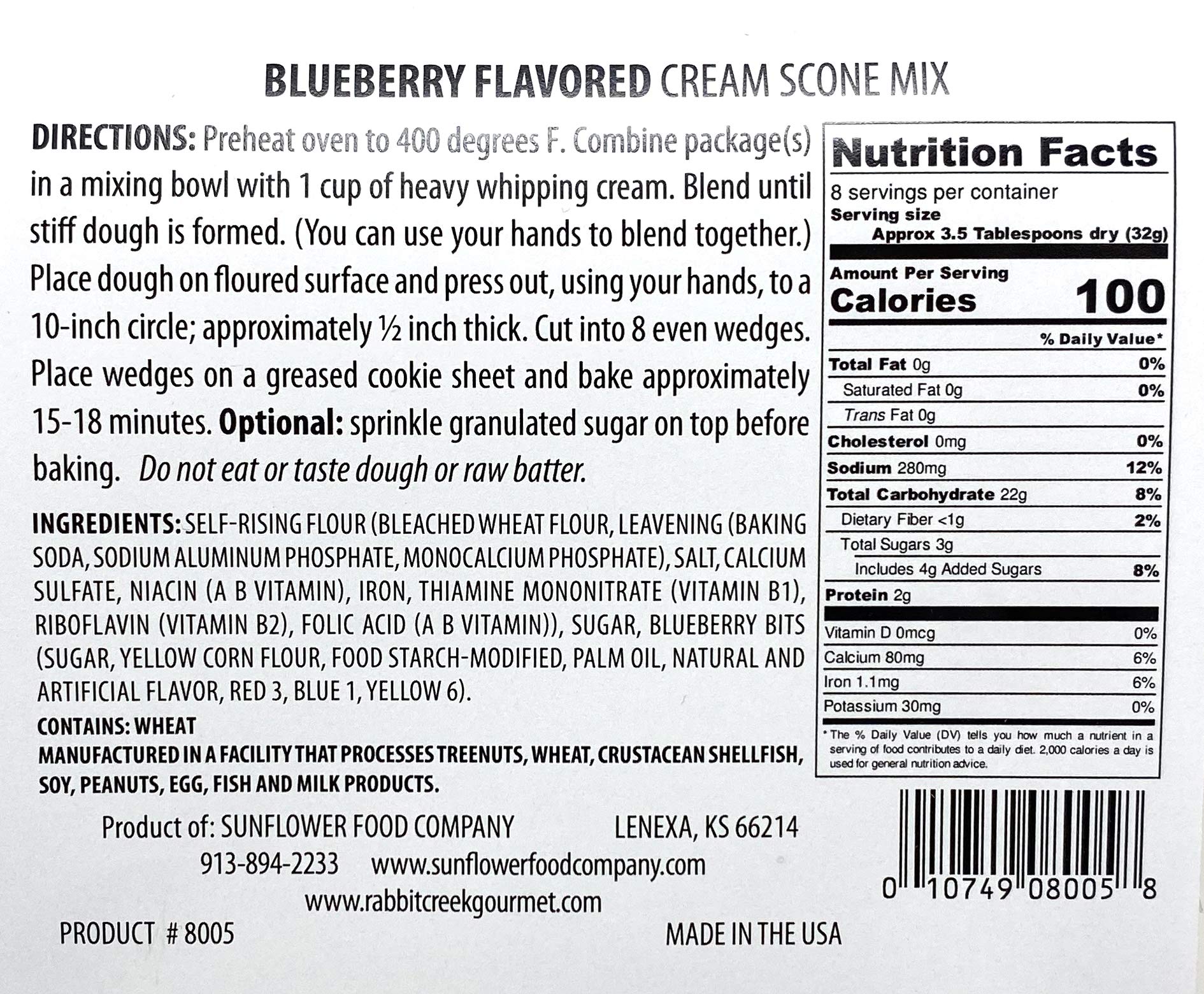 Rabbit Creek Scone Mix Variety Pack of 2 - Blueberry and White Chocolate Raspberry Cream Scone Mix