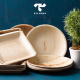 Tilipan Plam Leaf Disposable Plates 10 Inches (50 Count) Like Bamboo Plates,Compostable & Biodegradable,Better than Plastic Plates-Heavy-Duty