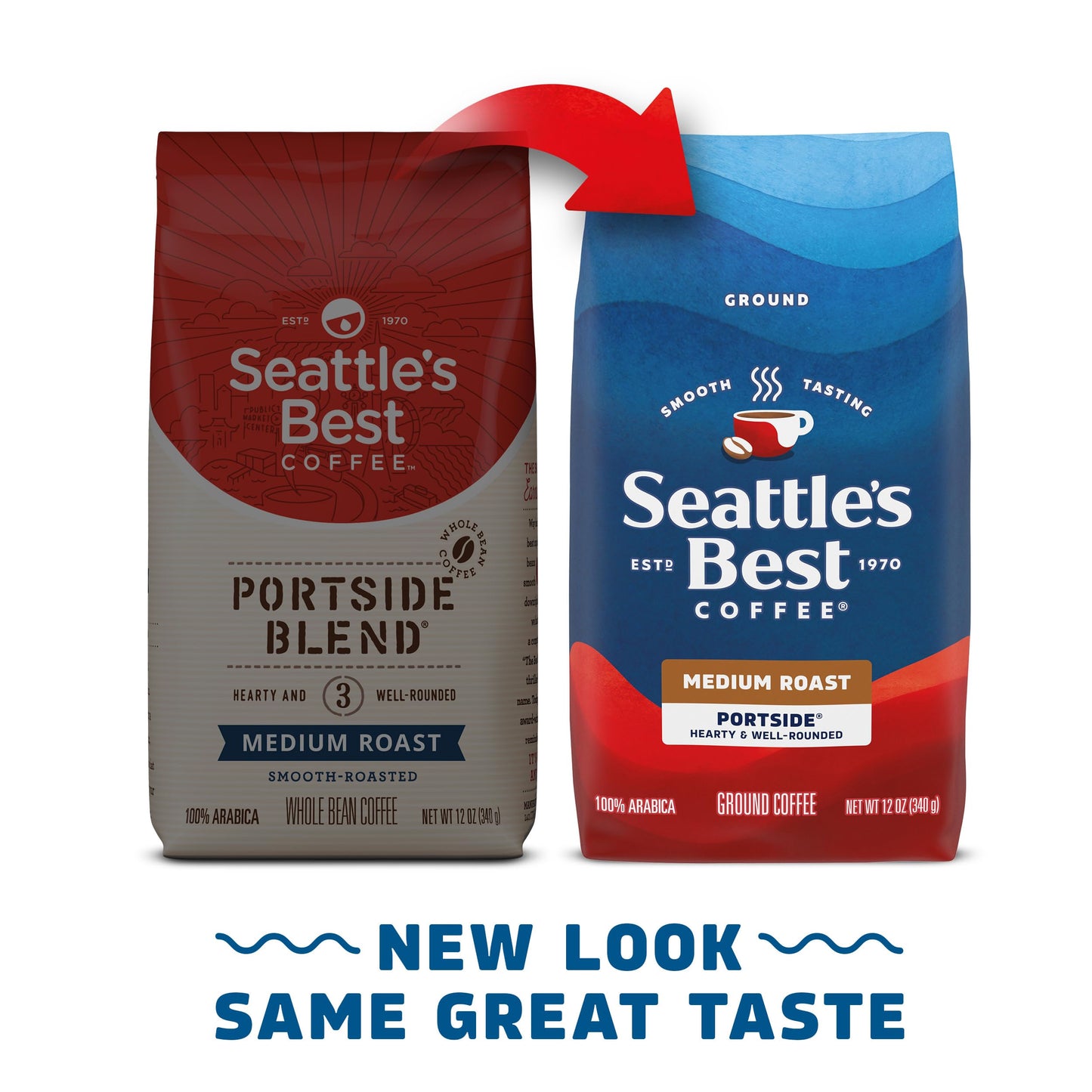 Seattle’s Best Coffee, Medium Roast Ground Coffee, Portside, 100% Arabica, 1 Bag (12 oz)