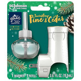 Glade PlugIns Refills Air Freshener Starter Kit, Scented and Essential Oils for Home and Bathroom, Twinkling Pine & Cedar, 0.67 Fl Oz, 1 Warmer + 1