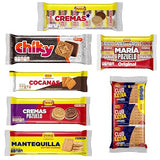 Pozuelo Cookies & Crackers Variety Bundle | Chiky Chocolate, Butter Cookies, Club Extra Crackers, Cremas Star, Cremas Mixed, Maria Pozuelo, Cocanas |