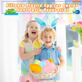 Barblog 12 Pcs 5 Inch/ 6 Inch/ 8 Inch Plastic Easter Eggs Fillable Assorted Macarons Eggs Large Empty Egg for Easter Filling Treats, Gift Baskets or